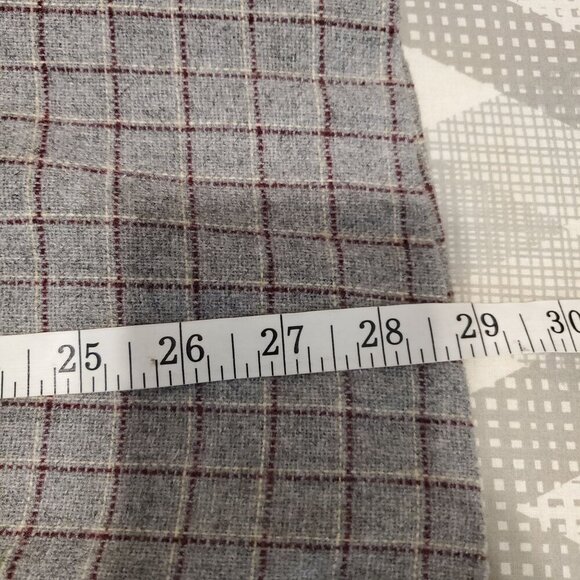 Vintage‎ Pan-her 26 Wool Blend A-line Midi Skirt Window Pane Plaid Pockets Gray - Picture 7 of 9
